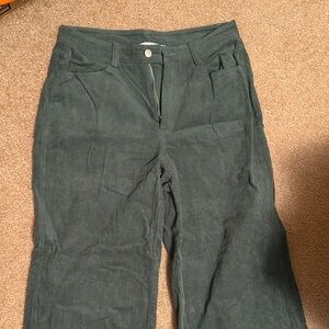 Altar'd State Green Corduroy Flare Jeans